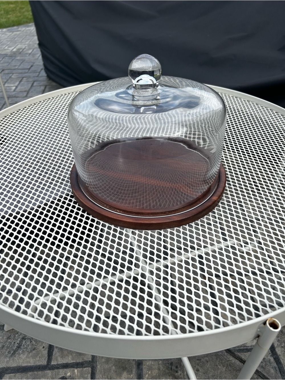Glass & Wood Cake Dome / Cheese Board